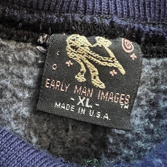 VTG Early Man Images Park City Utah Sweatshirt XL Blue Acid Wash Embroidered USA - Picture 4 of 8